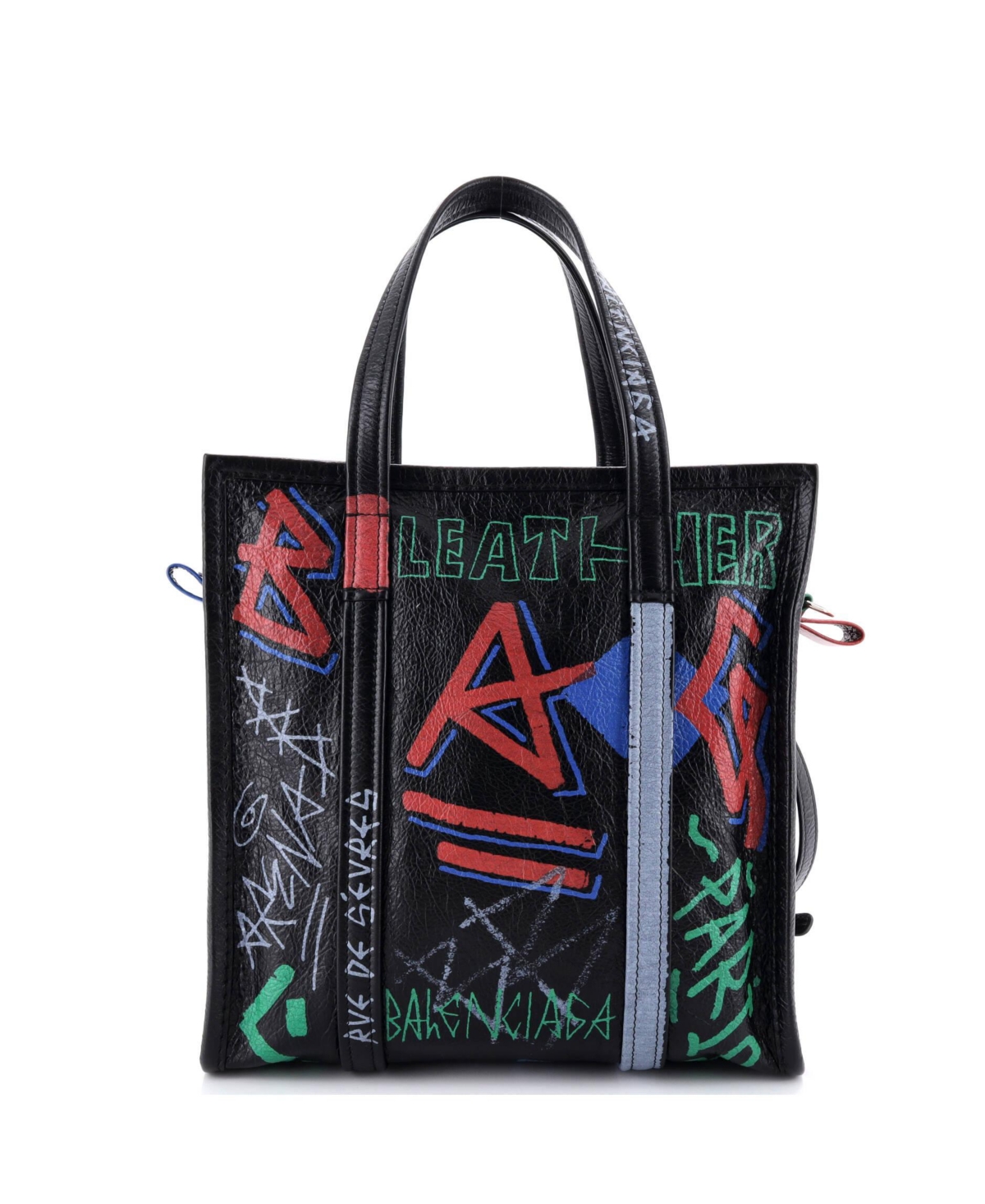 Pre-Owned Balenciaga Small Bazar Graffiti Convertible Tote Leather