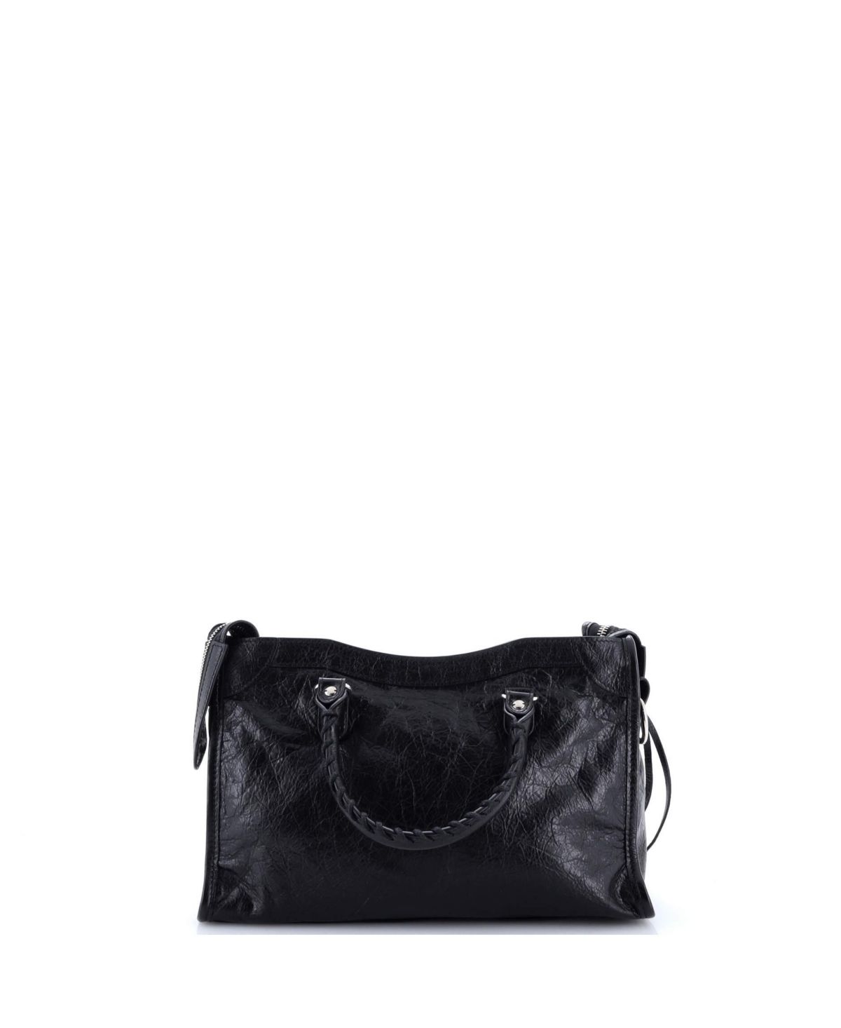 Pre-Owned Balenciaga Small Logo Strap City Classic Studs Bag Leather