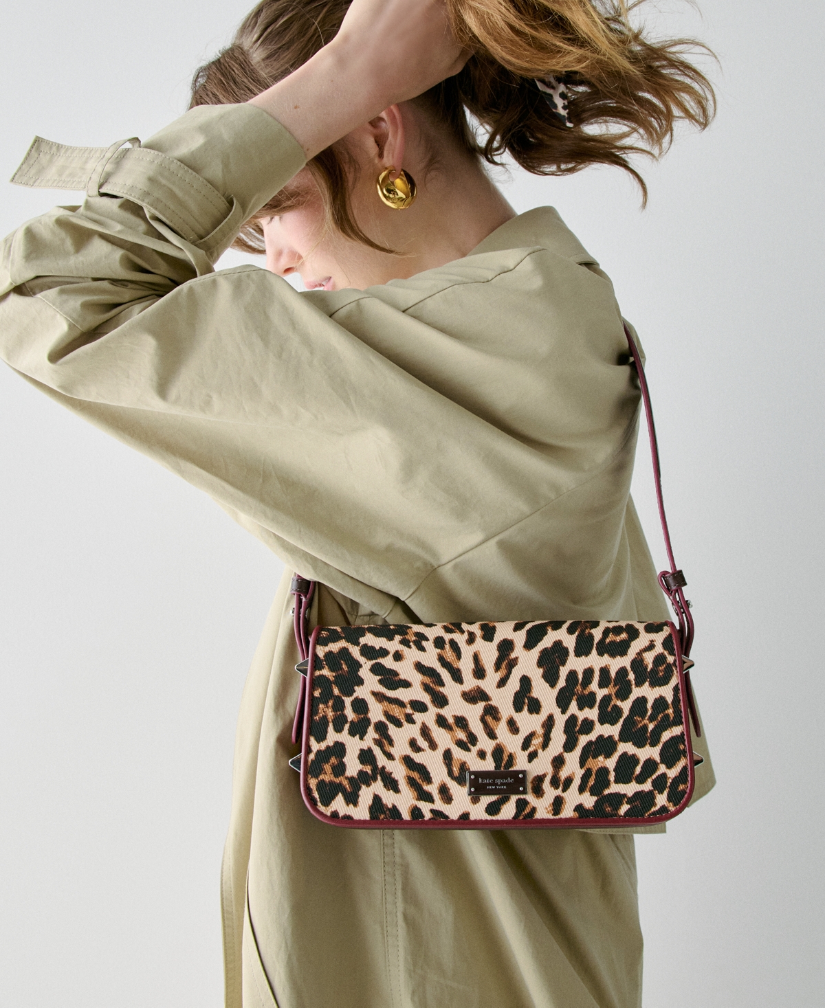 kate spade new york Liv Downtown Leopard Fabric Shoulder Bag