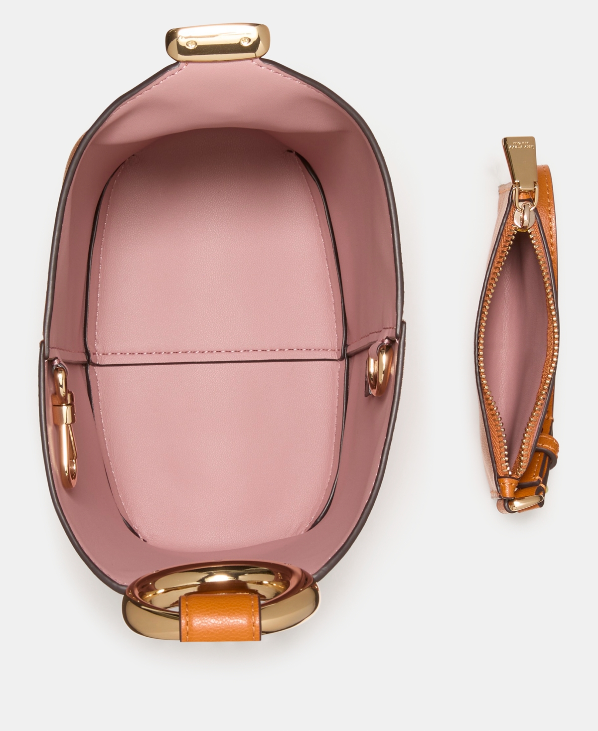 Kate Spade Halo Fine Grain Leather Mini Bucket In Orange