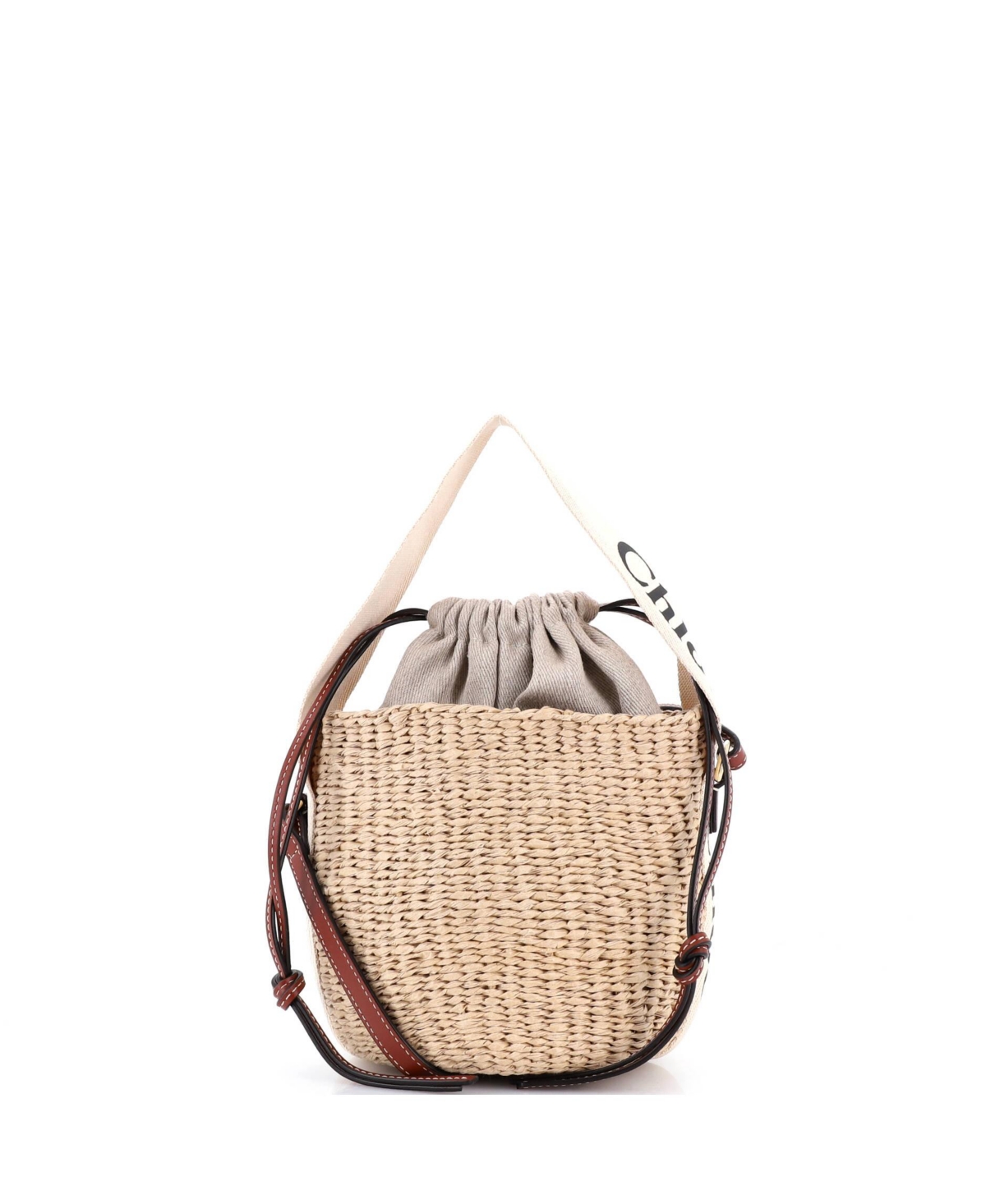 Pre-Owned Chloe Small Woody Basket Tote Woven Raffia