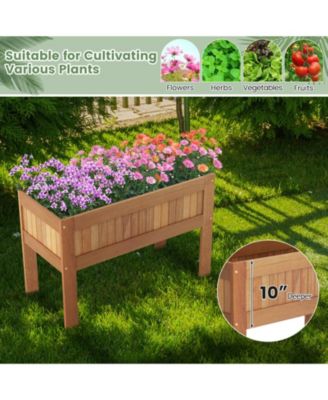 Wooden Raised Garden Bed Solid Wood Elevated Planter Box with Legs