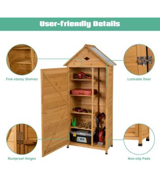Wooden Outdoor Lockable Garden Tool Storage