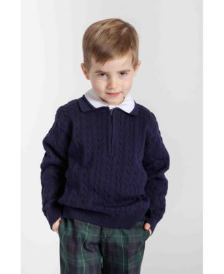 Toddler Boys Polo Cable Sweater