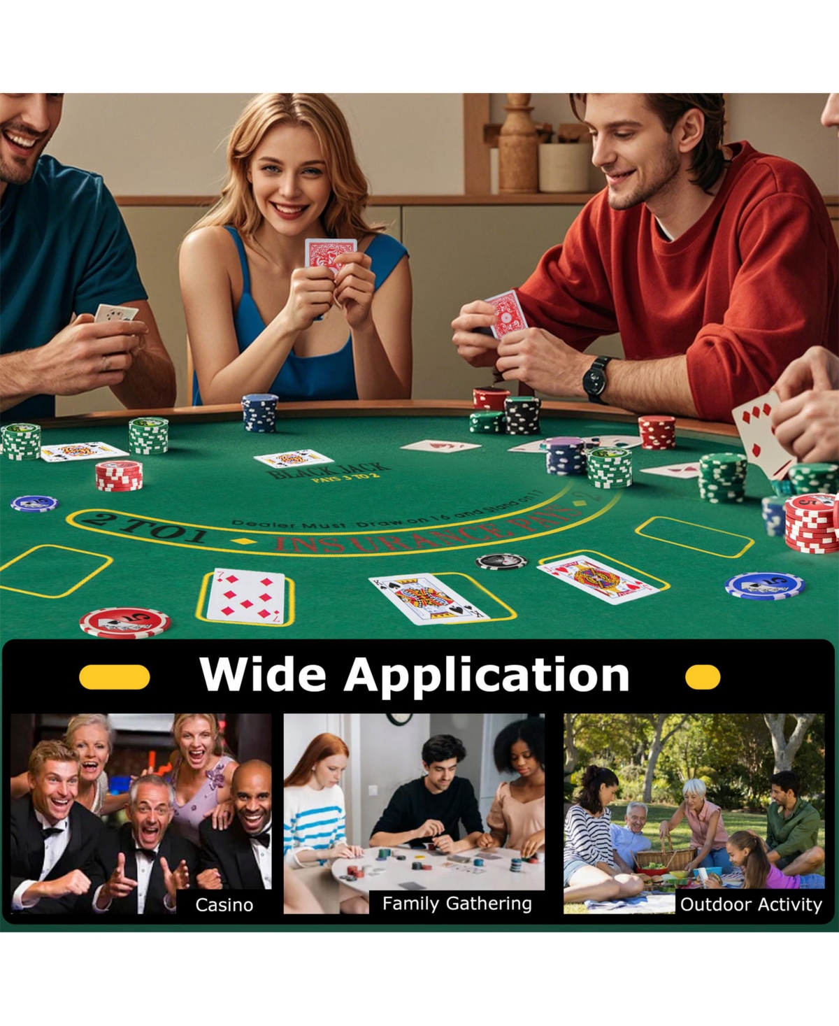 Sugift Texas Holdem Poker Chip Set Casino Poker Chips with 400 Pieces Chips-Black