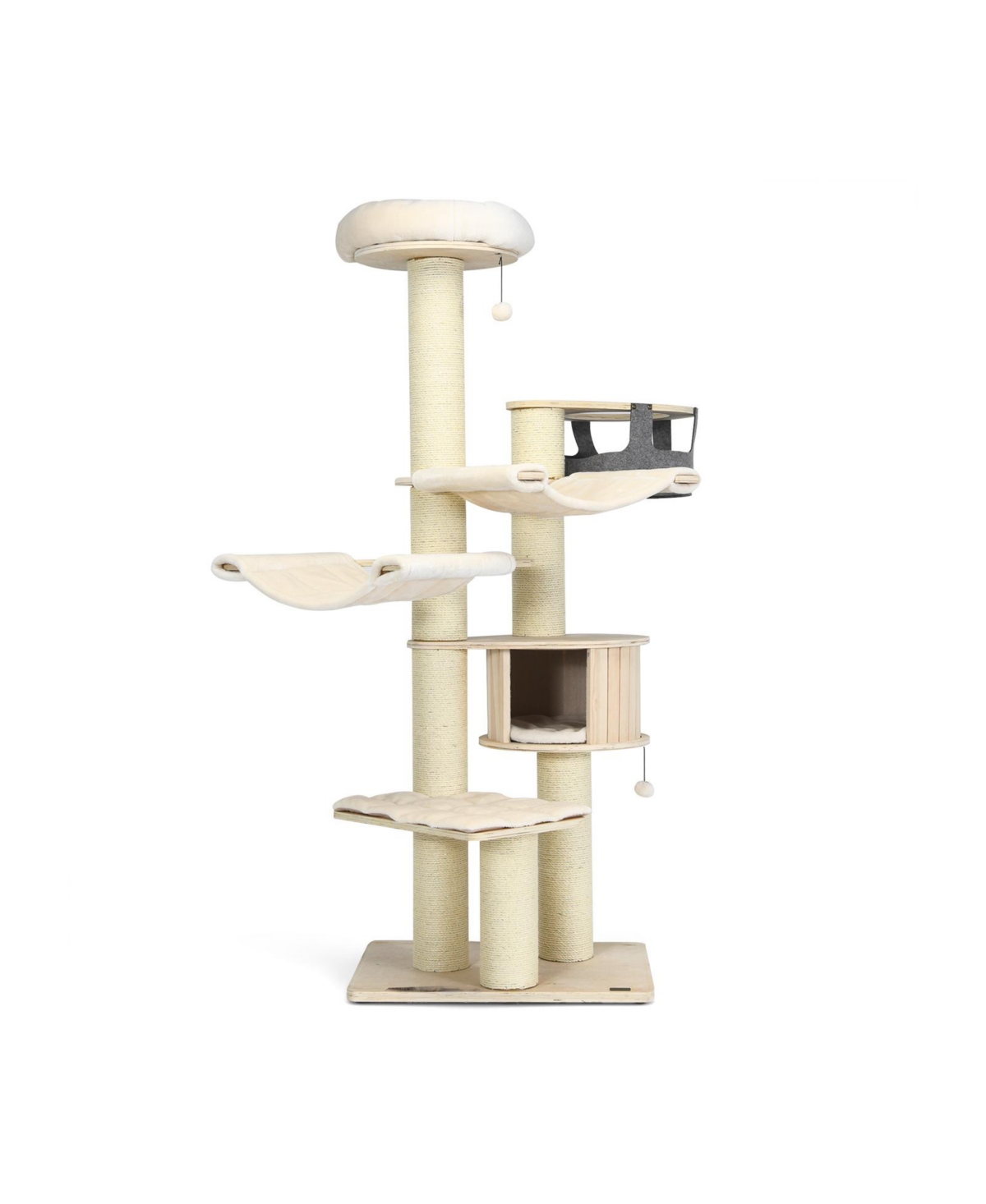 Skonyon 77.5-Inch Cat Tree Condo Multi-Level Kitten Activity Tower with Sisal Posts