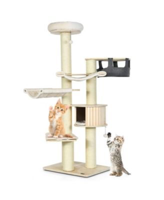 77.5-Inch Cat Tree Condo Multi-Level Kitten Activity Tower with Sisal Posts