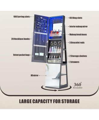 15.94'' Freestanding Jewelry Armoire with Spacious Storage