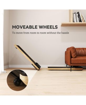 Wood Walking Pad Under Desk Treadmill with Remote Control, Wheels