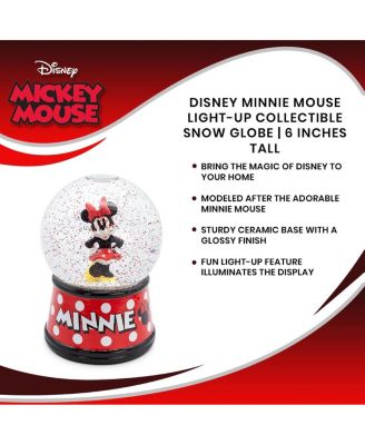 Disney Minnie Mouse Light-Up Collectible Snow Globe | 6 Inches Tall