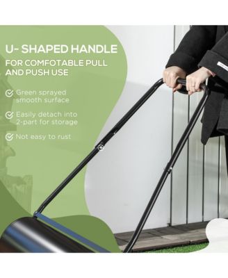 38L Heavy Duty Push/Tow Poly Lawn Roller, U-handle Garden Roller