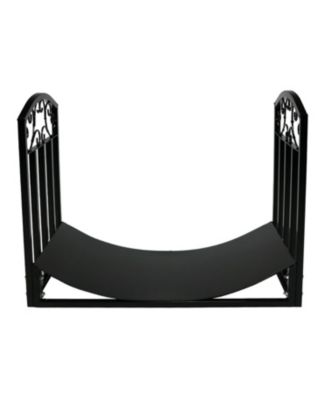 Indoor/Outdoor Heavy-Duty Powder-Coated Steel Fire Pit or Fireplace Firewood Log Rack Holder - 2' - Black