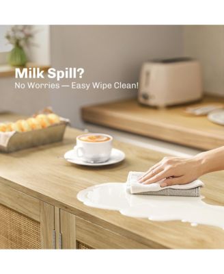 Bohemian Sideboard with 4 Rat Doors and Shelves, Natural