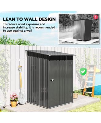 3.3&#39; x 3.4&#39; Metal Outdoor Storage Shed with Lockable Doors