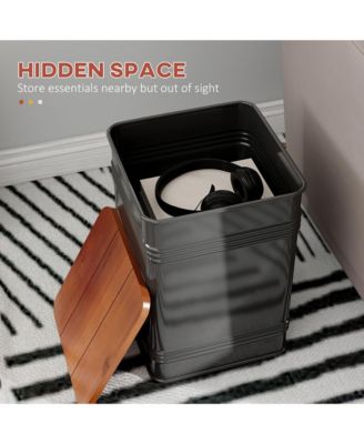 Ottoman with Storage Set of 2, Ottoman Stool with Metal Frame,