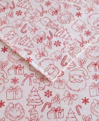 Novelty Printed Flannel 4-Pc. Sheet Set, Queen