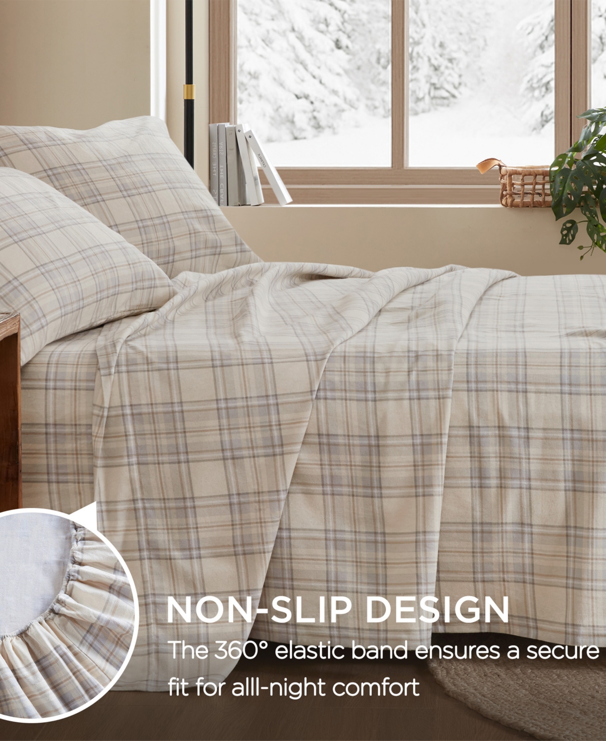 Woolrich Printed Flannel 4-pc. Sheet Set, Full In Brown