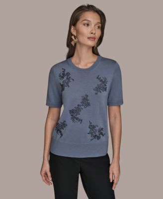 Women's Beaded Crewneck Sweater