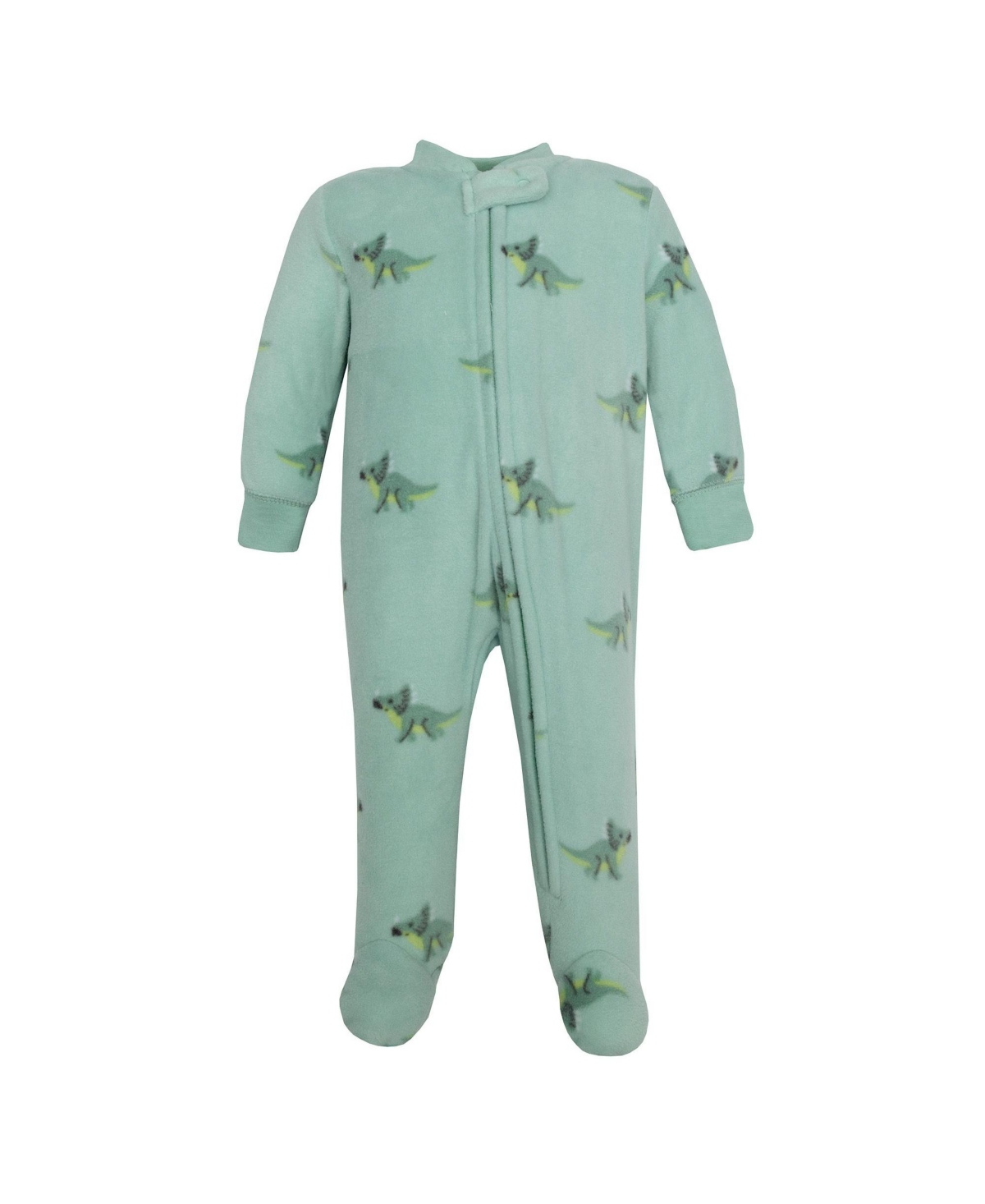 Hudson Baby Boys Fleece Sleep and Play, Cheerful Dino Friends, 0-3 Months