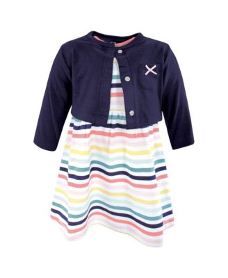 Baby Girls Hudson 0-24M Cotton Dress and Cardigan Set, Sunset Stripe