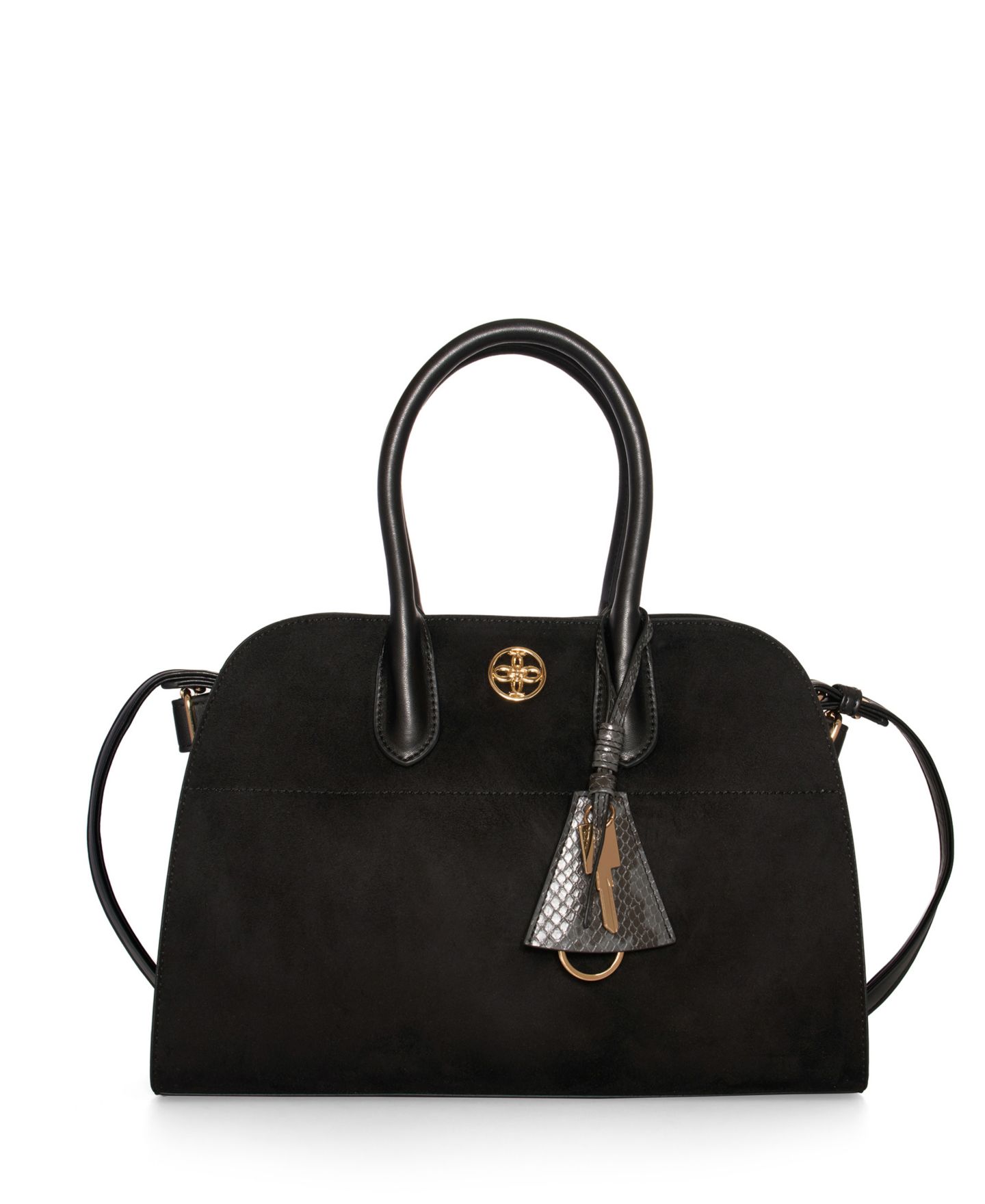 Женская сумка LIKE DREAMS Aurora Top Handle Suede Tassel Medium Satchel, цвет: Чёрный — фото 1