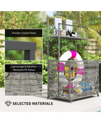 Rat Pool Float Storage Organizer, Pool Float Holder with Shelf