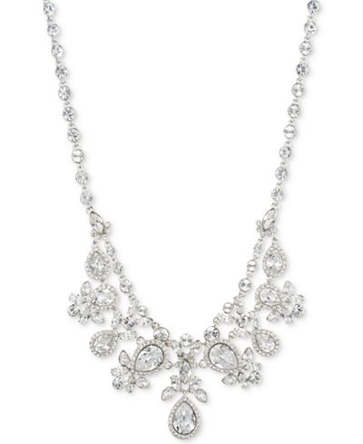 Givenchy Silver-Tone Decorative Crystal Collar Necklace