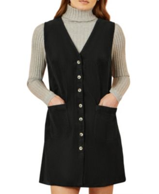 Women's Cord Tunic Dress With Pockets