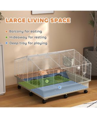 Rolling Small Animal Cage for Rabbits, Hedgehogs, Guinea Pigs