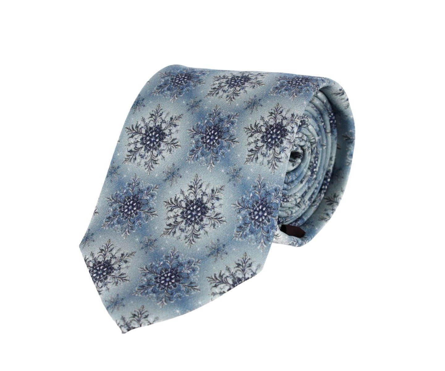 Мужские галстуки TRAFALGAR Big & Tall Clarence The Classy Snowflake Silk Holiday Necktie, цвет: Светлый синий — фото 1