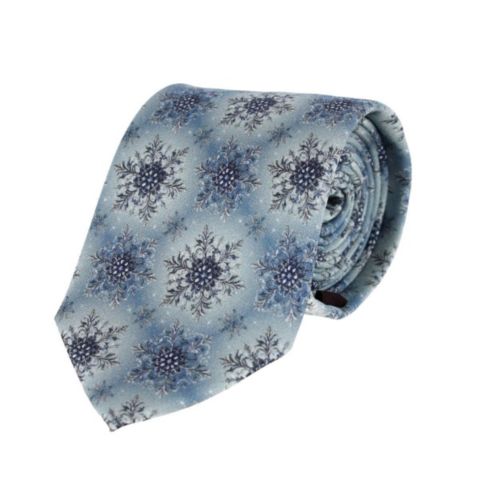 Мужские галстуки TRAFALGAR Big & Tall Clarence The Classy Snowflake Silk Holiday Necktie, цвет: Светлый синий