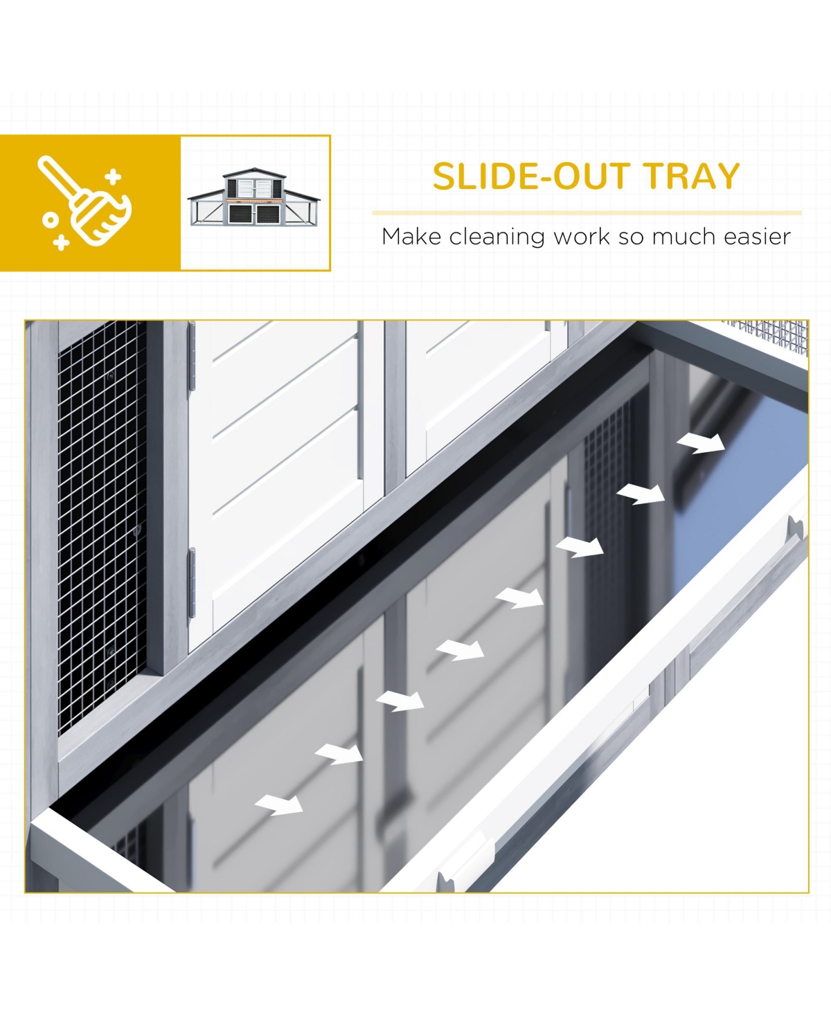 PawHut Large Rabbit Hutch, Outdoor Wooden Guinea Pig Cage,