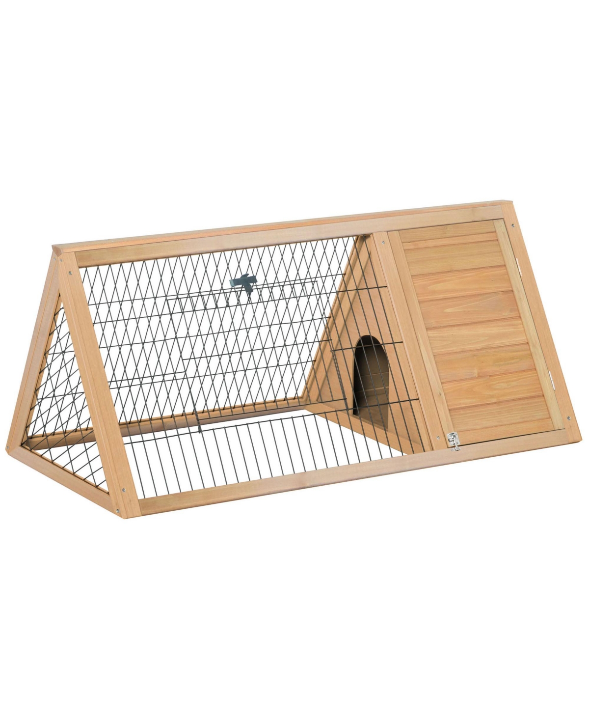 PawHut 46" x 24" Wooden A-Frame Outdoor Rabbit Cage Small Animal Hutch,