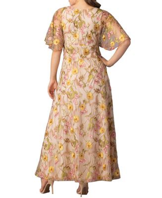 Women's Embroidered Elegance Evening Gown with Sleeves