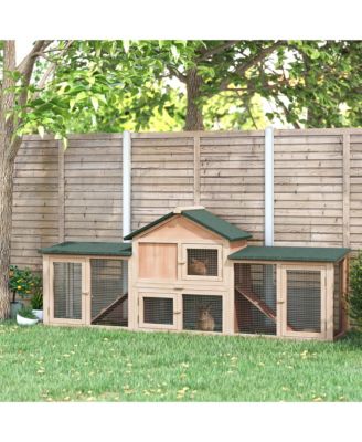 83" Wooden Rabbit Hutch House with Run