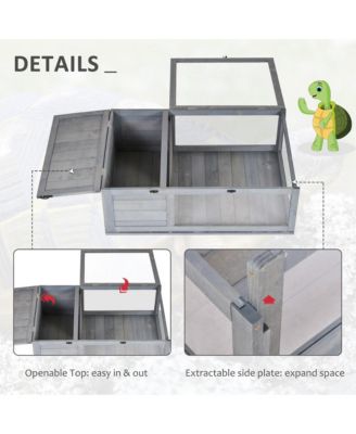 Box Turtle Habitat Lockable 36" L x 24" W x 12.5" H, Cedar Wood