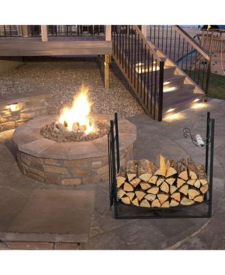 30 Inch Firewood Rack with 4 Tool Set Kindling Holders for Indoor and Outdoor