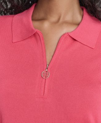 Women's Long-Sleeve Quarter-Zip Polo Sweater