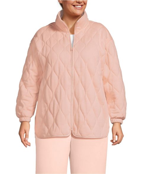 Женские куртки Lands' End Plus Size RainDefense Serious Sweats Quilted Full Zip Jacket