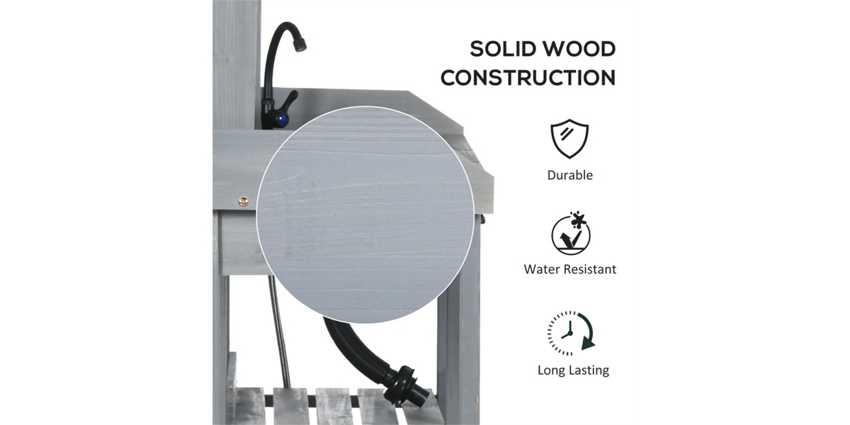 Practical Garden Workbench with Open Storage for Outdoor Tasks