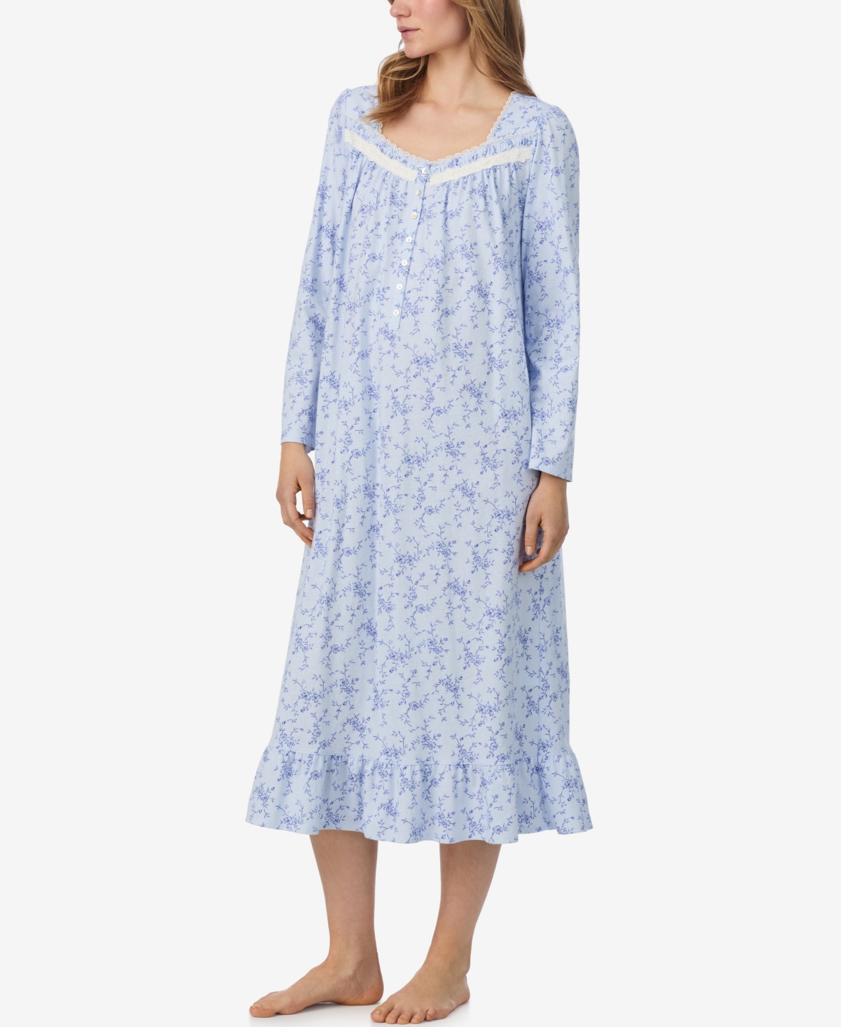 Eileen West Women's Long Sleeve Nightgown In Blue