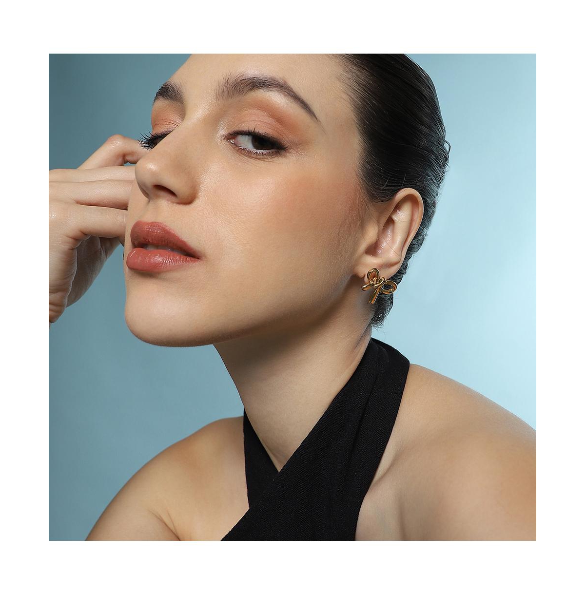 Women's The Bow-Knot Stud Earrings - California Gold