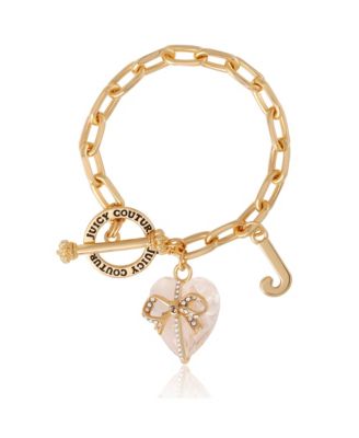 Heart Stone & J Charm Bracelet