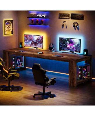 Two Person Desk,Gaming Table, 86.6 Inches Extra Long Desk, Double Computer Writing Table