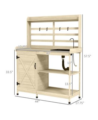 Compact Outdoor Workbench with Open Storage for Garden Use