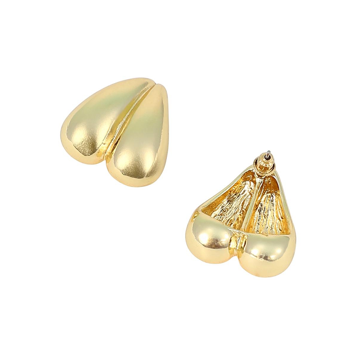 Women's The Droplet-Heart Stud Earrings - California Gold