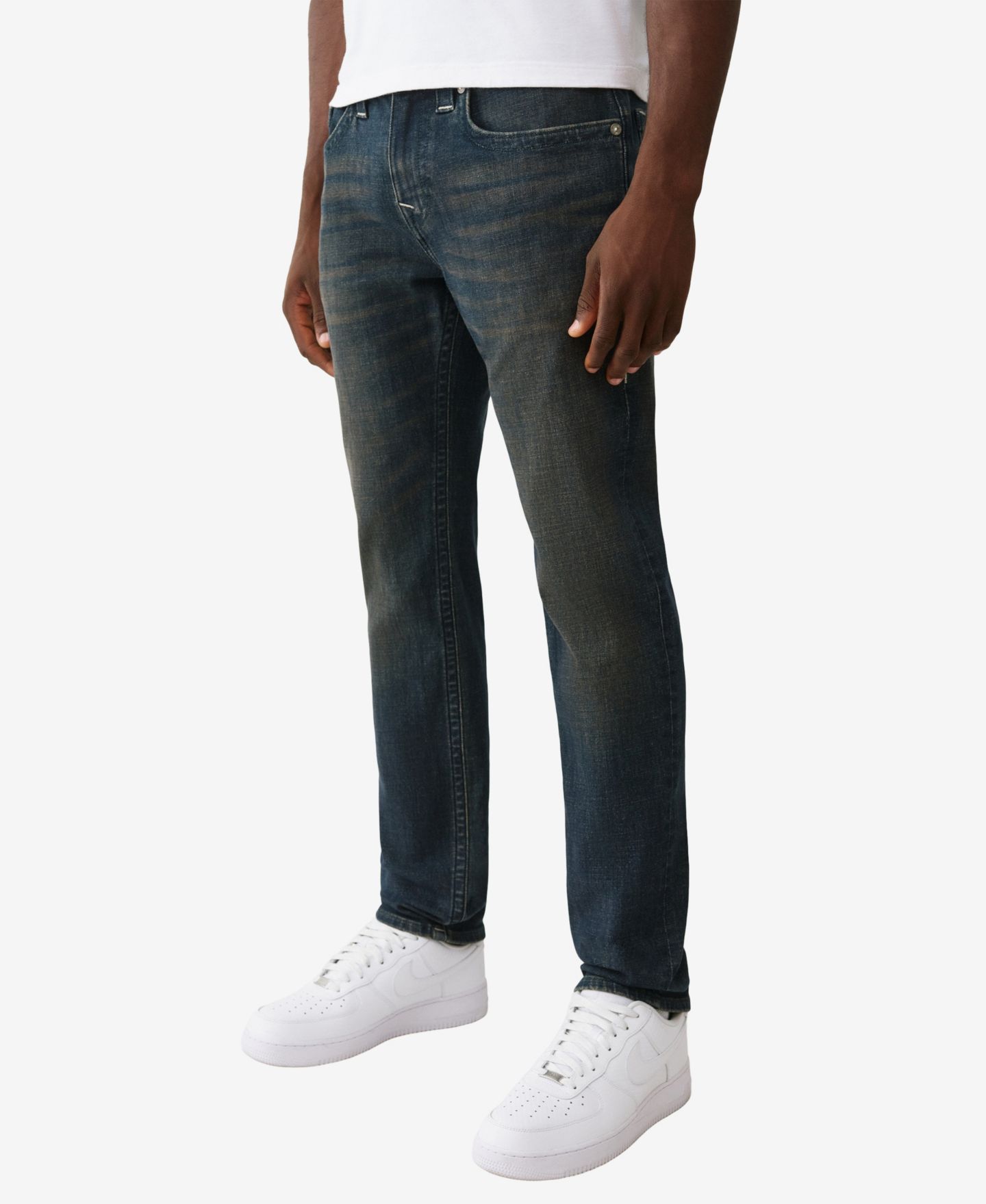 Мужские узкие джинсы True Religion Rocco Skinny приталенного кроя, цвет: Тёмная варка — фото 2