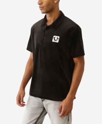Men's Short-Sleeve Velour Polo Shirt
