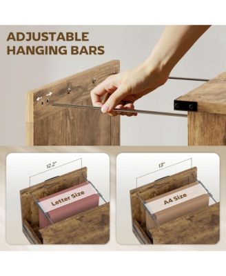 Vertical File Cabinet with 2 Drawers for A4 Letter Size, Light