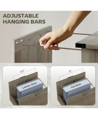 Vertical File Cabinet with 2 Drawers for A4 Letter Size, Light